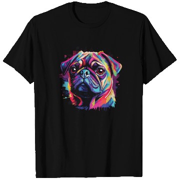 Discover Watercolor Colorful Pug T Shirts