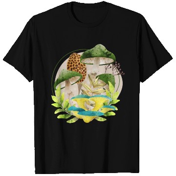 Discover Green and Brown Mushrooms T Shirts