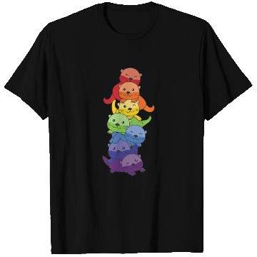 Discover Rainbow Flag Pride Lgbtq Cute Otter Stack T Shirts