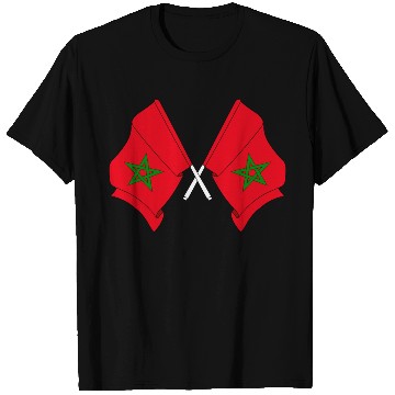 Discover Two flags of Morocco crossed T Shirts
