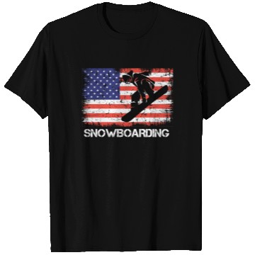 Discover America Snowboarding Stars and Stripes Snowboard T Shirts