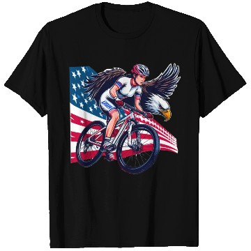 Discover USA Egle biker mtb racer girl T Shirts