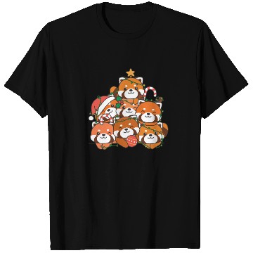Discover Red Panda Christmas Tree Funny Animal T Shirts