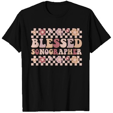 Discover Blessed sonographer flower T Shirts