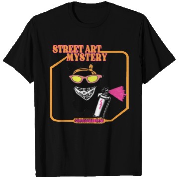 Discover Graffiti cat street art mystery T Shirts