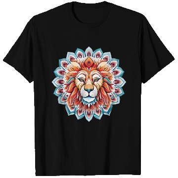 Discover Lion Colored Mandala Art T Shirts