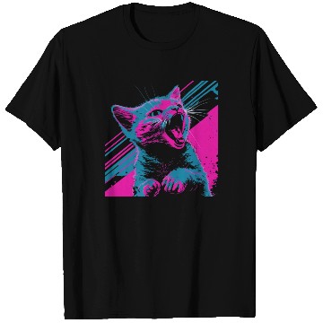 Discover Glitchy Kitten Techno Digital Cat Lovers Meow T Shirts