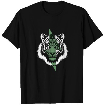 Discover Wild Green Power. Aesthetic tiger with bolt T Shirts