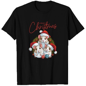 Discover Festive Hamster Christmas Illustration T Shirts
