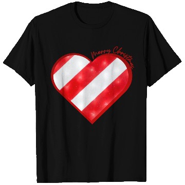 Discover Merry Christmas, Candy Cane Heart T Shirts