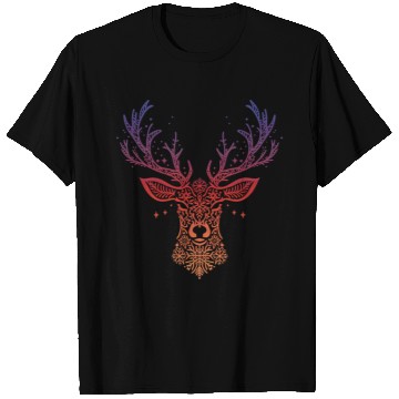 Discover Reindeer with snowflakes T Shirts