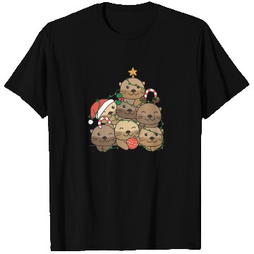 Discover Otter Christmas Tree Funny Animal Christmas T Shirts