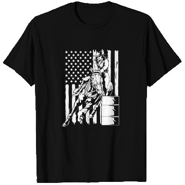 Discover 4th Of July Cowgirl Barrel Racing American Flag T Shirts