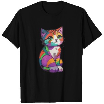 Discover Colorful Cute cat for cat Lovers T Shirts
