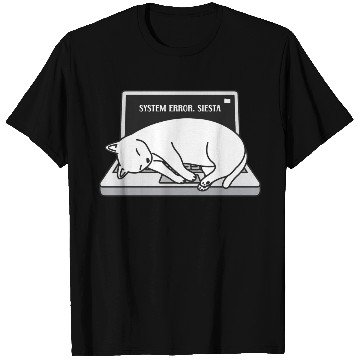 Discover System Error. Siesta - Sleeping Cat Programmer T Shirts