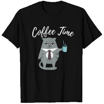 Discover Coffee Time Gift For Cat Lover T Shirts