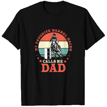 Discover Retro Horse Riding Fathers Day Barrel Racing Dad T Shirts