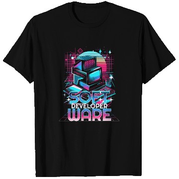 Discover Retro Neon Software Developer Vibes 90s T Shirts