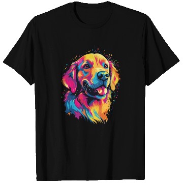 Discover Watercolor Colorful Golden Retriever T Shirts