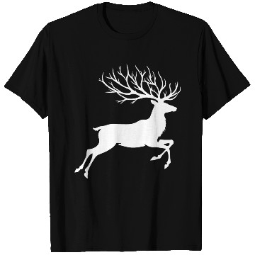 Discover Reindeer silhouette deer antlers Christmas T Shirts