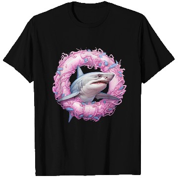 Discover shark in an inflatable ring T Shirts