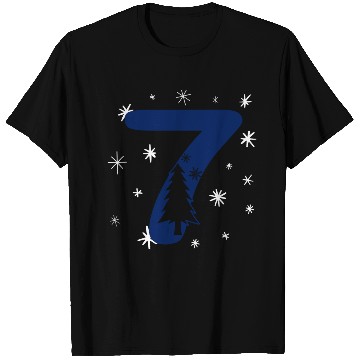 Discover Lucky Blue Number 7 - Christmas Nr. Seven T Shirts