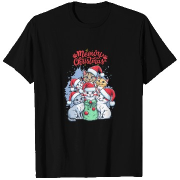 Discover Meowy Christmas T Shirts, Cat Lover T Shirts, Christmas