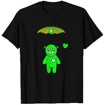 Discover Teddy Bear - The Green Skydiver T Shirts