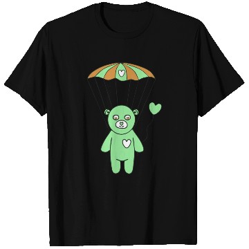 Discover Teddy Bear - The Green Skydiver T Shirts