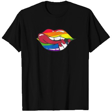 Discover LGBTQ Rainbow Pride Flag Funny Sexy Lips T Shirts