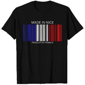 Discover Nice Barcode France Flag for French People T Shirts