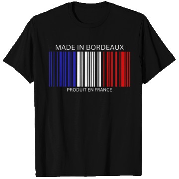 Discover Bordeaux Barcode France Flag for French People T Shirts