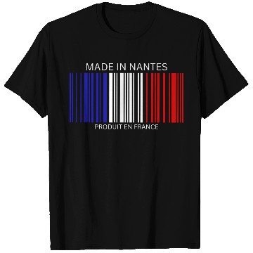 Discover Nantes Barcode France Flag for French People T Shirts