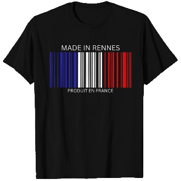 Discover Rennes Barcode France Flag for French People T Shirts