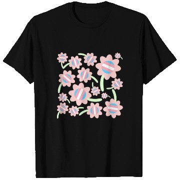 Discover Transgender Pride Flag Flower Pattern T Shirts
