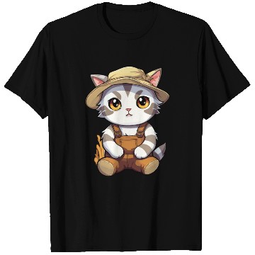 Discover Kawaii Cat Farmer Agriculturist Farming Cute Anime T Shirts