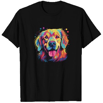 Discover Watercolor Colorful Golden Retriever T Shirts