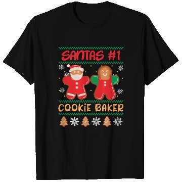 Discover Santa's Number 1 Cookie Baker Christmas Baking T Shirts