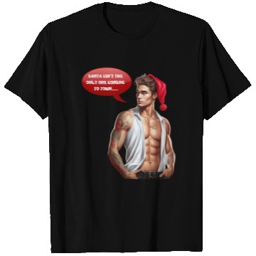 Discover Christmas Nice Cute and Handsome Santa Hat Man T Shirts