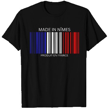 Discover Nîmes Barcode France Flag for French People T Shirts