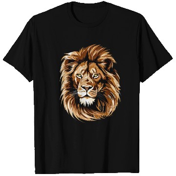 Discover lion brown head in the style of detailed T Shirts
