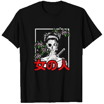 Discover Japanese Samurai Floral Warrior Flower Woman T Shirts