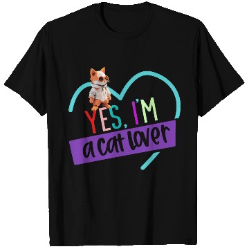 Discover YES, I'M A CAT LOVER, cat, space cat, Pet lovers T Shirts