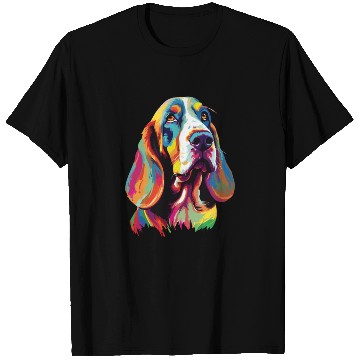 Discover Watercolor Colorful Basset Hound T Shirts