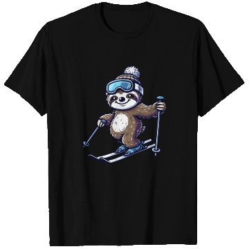 Discover Relaxed Sloth Skier – Winter Fun on the Slopes T Shirts