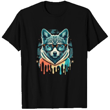Discover Hipster Wolf Drip T Shirts