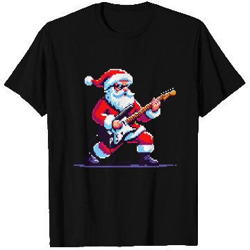 Discover Rocking Santa 8-Bit Pixel Art T Shirts