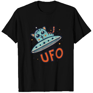 Discover Robot Cat UFO T Shirts
