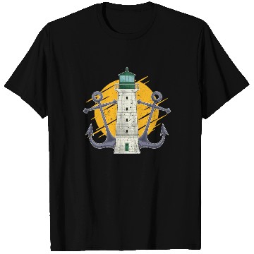 Discover Full moon ship anchor gift lighthouse T Shirts
