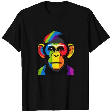 Discover Expressive Chimpanzee in Colorful Graphic Artwork T Shirts